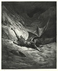 Illustration de Gustave Doré pour Le Paradis Perdu de Milton, Livre VI, vers 327, 328